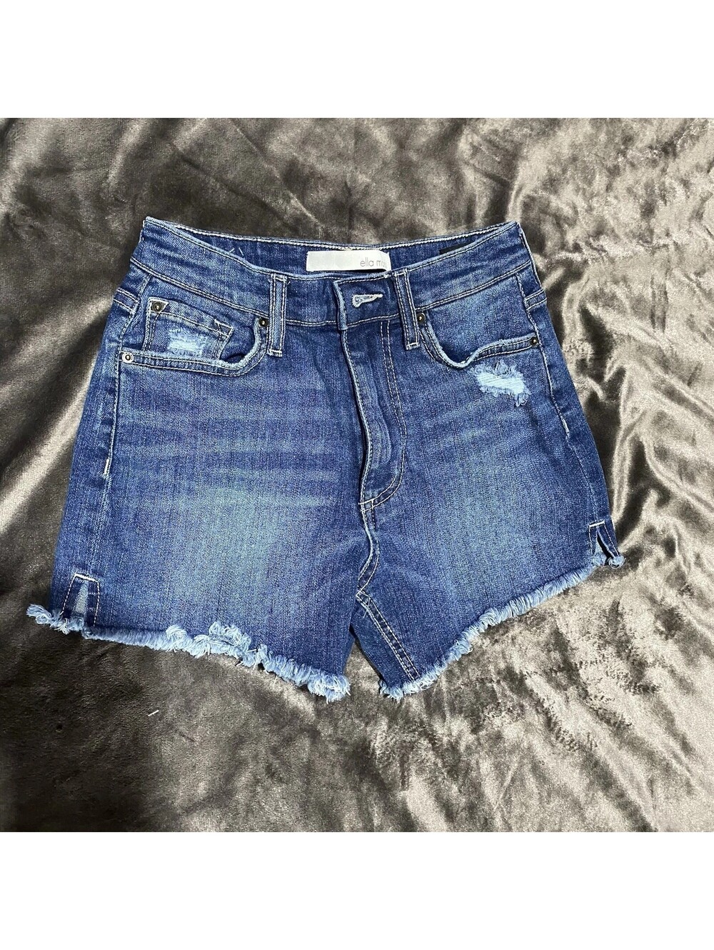 Ella Moss High Waisted Denim Shorts Size 25 Vintage Frayed Hem Festival